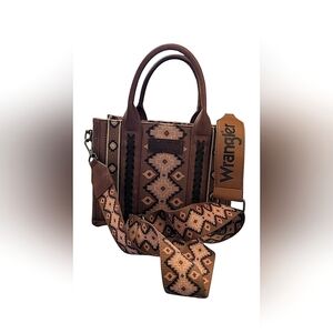 Wrangler Brown Satchel Bag with Classic Design